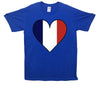 France Flag Heart Printed T-Shirt - Mr Wings Emporium 