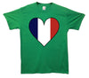 France Flag Heart Printed T-Shirt - Mr Wings Emporium 