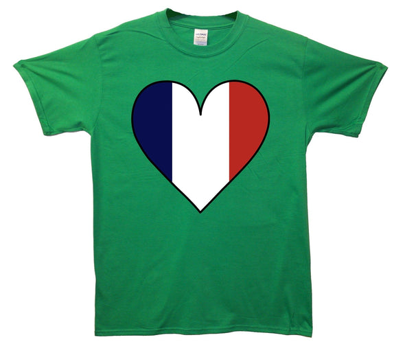 France Flag Heart Printed T-Shirt - Mr Wings Emporium 