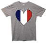 France Flag Heart Printed T-Shirt - Mr Wings Emporium 