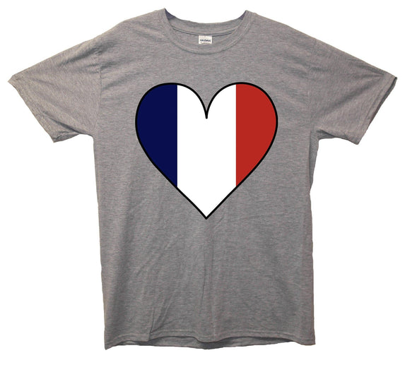 France Flag Heart Printed T-Shirt - Mr Wings Emporium 