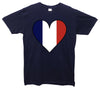 France Flag Heart Printed T-Shirt - Mr Wings Emporium 