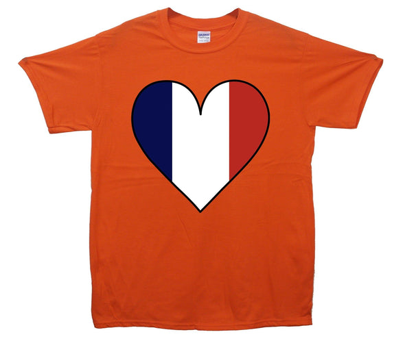 France Flag Heart Printed T-Shirt - Mr Wings Emporium 