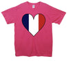 France Flag Heart Printed T-Shirt - Mr Wings Emporium 