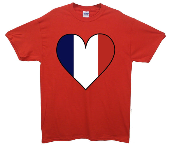 France Flag Heart Printed T-Shirt - Mr Wings Emporium 