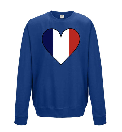 France Flag Heart Printed Sweatshirt - Mr Wings Emporium 