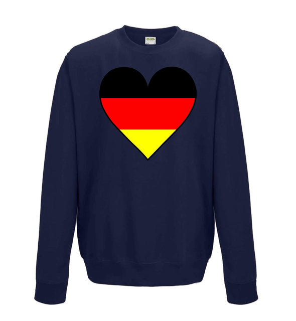 Germany Flag Heart Printed Sweatshirt - Mr Wings Emporium 