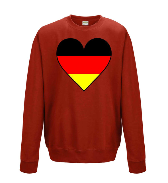 Germany Flag Heart Printed Sweatshirt - Mr Wings Emporium 