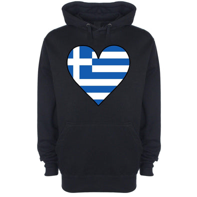 Greece Flag Heart Printed Hoodie - Mr Wings Emporium 