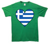 Greece Flag Heart Printed T-Shirt - Mr Wings Emporium 