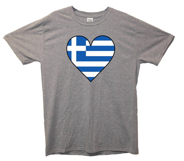 Greece Flag Heart Printed T-Shirt - Mr Wings Emporium 
