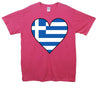 Greece Flag Heart Printed T-Shirt - Mr Wings Emporium 