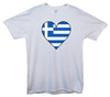 Greece Flag Heart Printed T-Shirt - Mr Wings Emporium 