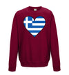 Greece Flag Heart Printed Sweatshirt - Mr Wings Emporium 