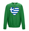 Greece Flag Heart Printed Sweatshirt - Mr Wings Emporium 