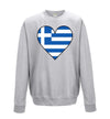 Greece Flag Heart Printed Sweatshirt - Mr Wings Emporium 