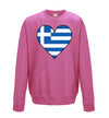 Greece Flag Heart Printed Sweatshirt - Mr Wings Emporium 