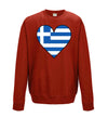 Greece Flag Heart Printed Sweatshirt - Mr Wings Emporium 