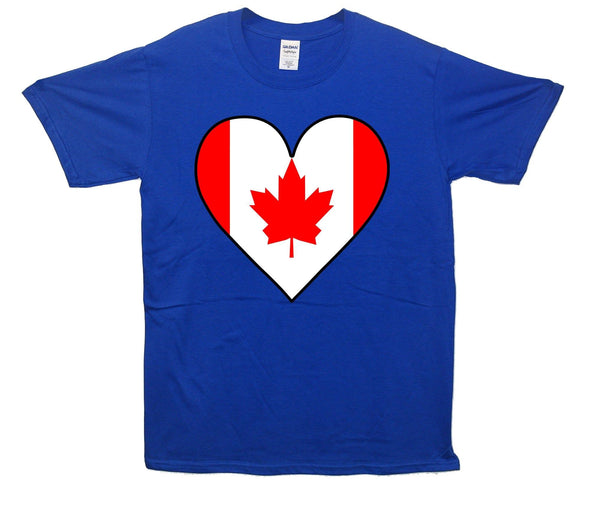 Canada Flag Heart Printed T-Shirt - Mr Wings Emporium 