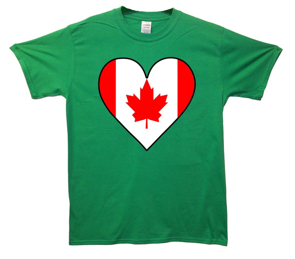 Canada Flag Heart Printed T-Shirt - Mr Wings Emporium 