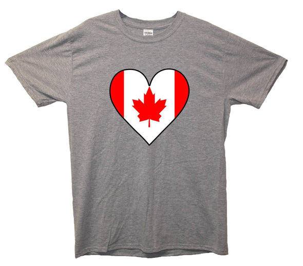 Canada Flag Heart Printed T-Shirt - Mr Wings Emporium 