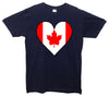 Canada Flag Heart Printed T-Shirt - Mr Wings Emporium 