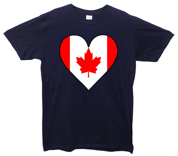 Canada Flag Heart Printed T-Shirt - Mr Wings Emporium 