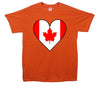 Canada Flag Heart Printed T-Shirt - Mr Wings Emporium 