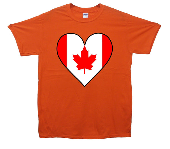 Canada Flag Heart Printed T-Shirt - Mr Wings Emporium 