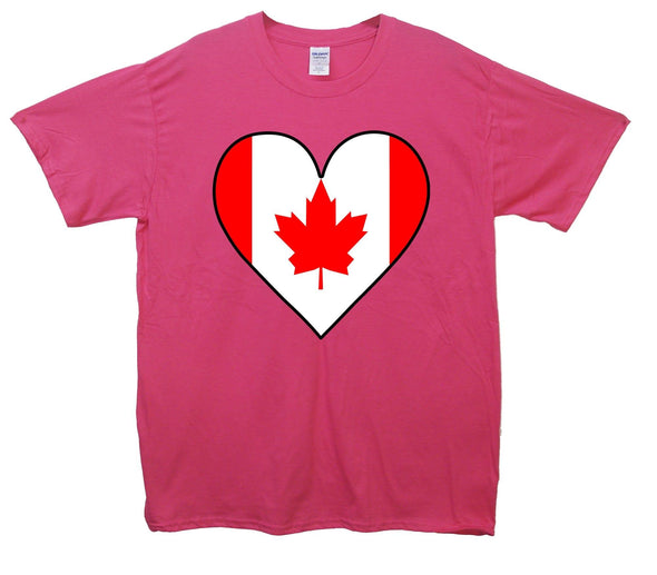 Canada Flag Heart Printed T-Shirt - Mr Wings Emporium 