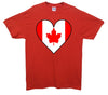 Canada Flag Heart Printed T-Shirt - Mr Wings Emporium 