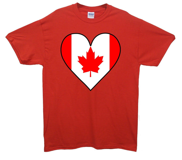 Canada Flag Heart Printed T-Shirt - Mr Wings Emporium 