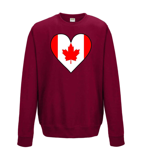 Canada Flag Heart Printed Sweatshirt - Mr Wings Emporium 