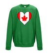 Canada Flag Heart Printed Sweatshirt - Mr Wings Emporium 