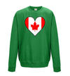 Canada Flag Heart Printed Sweatshirt - Mr Wings Emporium 