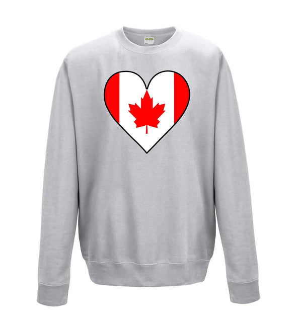 Canada Flag Heart Printed Sweatshirt - Mr Wings Emporium 