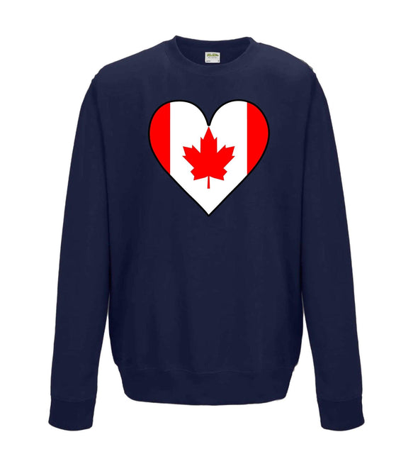 Canada Flag Heart Printed Sweatshirt - Mr Wings Emporium 