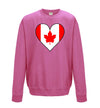Canada Flag Heart Printed Sweatshirt - Mr Wings Emporium 