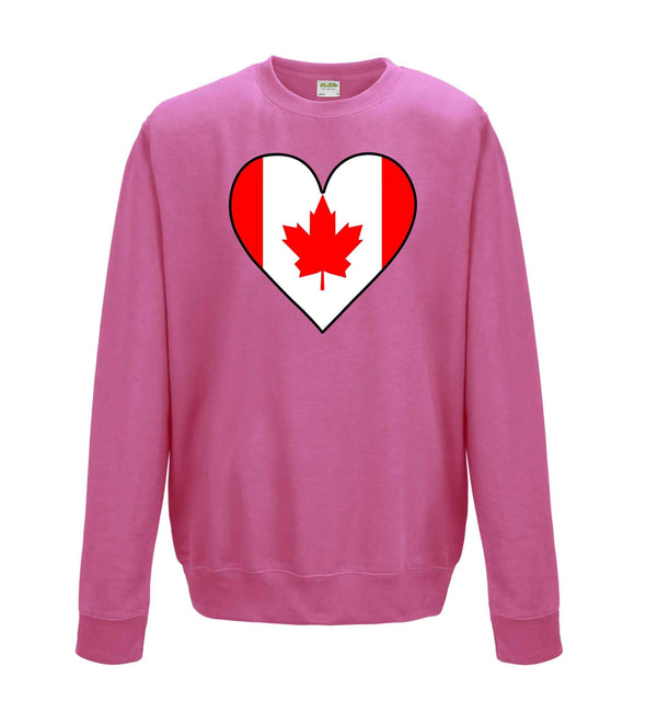 Canada Flag Heart Printed Sweatshirt - Mr Wings Emporium 