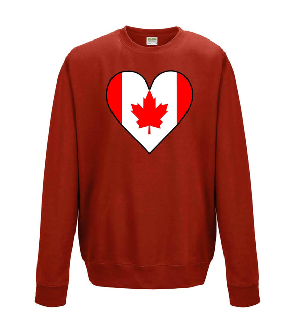 Canada Flag Heart Printed Sweatshirt - Mr Wings Emporium 