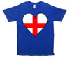 England Flag Heart Printed T-Shirt - Mr Wings Emporium 