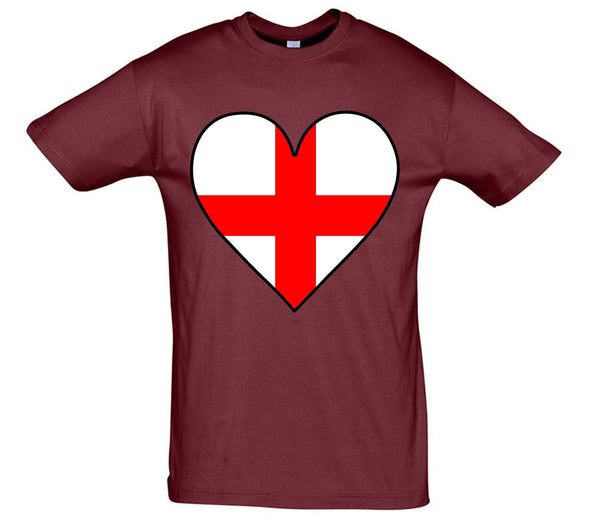 England Flag Heart Printed T-Shirt - Mr Wings Emporium 