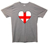 England Flag Heart Printed T-Shirt - Mr Wings Emporium 
