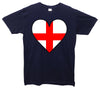 England Flag Heart Printed T-Shirt - Mr Wings Emporium 