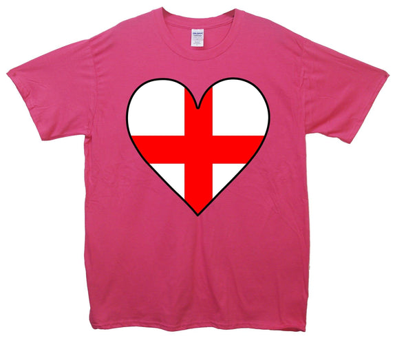 England Flag Heart Printed T-Shirt - Mr Wings Emporium 