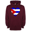 Cuba Flag Heart Printed Hoodie - Mr Wings Emporium 