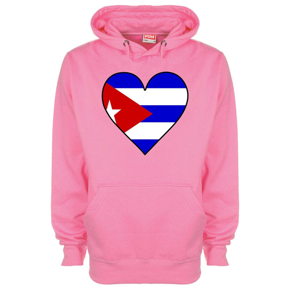 Cuba Flag Heart Printed Hoodie - Mr Wings Emporium 