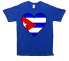 Cuba Flag Heart Printed T-Shirt - Mr Wings Emporium 