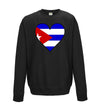 Cuba Flag Heart Printed Sweatshirt - Mr Wings Emporium 