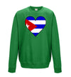 Cuba Flag Heart Printed Sweatshirt - Mr Wings Emporium 